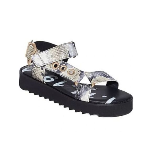 SL AYERS SNAKE CRYSTAL SANDAL WHITE CALFSKIN